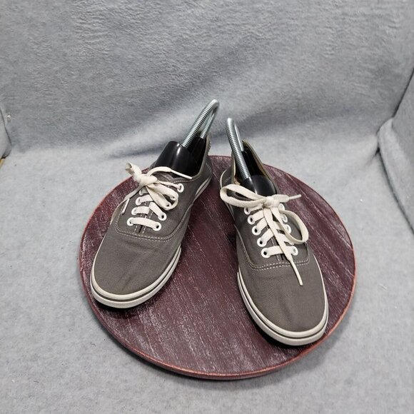 Vintage Vans Authentic Grey Canvas Lace-Up Sneakers Unisex Size - Picture 1 of 11